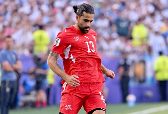 epa13106087 Ricardo Rodriguez of Switzerland in action during the FIFA World Cup 2026 quarterfinals match Argentina vs Switzerland, in Kansas City, USA, 11 July 2026. EPA/AMY KONTRAS