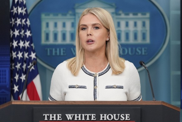 White House press secretary Karoline Leavitt speaks with reporters in the James Brady Press Briefing Room at the White House, Thursday, July 17, 2025, in Washington. (AP Photo/Alex Brandon)
Karoline L ...