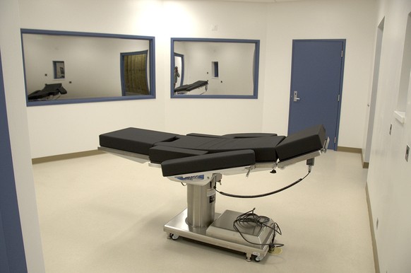 FILE - In this photo provided by the Nevada Department of Corrections, the then-newly completed execution chamber at Ely State Prison in Ely, Nev., is shown on Nov. 10, 2016. A federal judge declined  ...