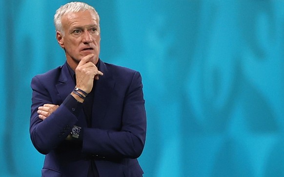 epa09309276 Didier Deschamps, headcoach of France, during the UEFA EURO 2020 round of 16 soccer match between France and Switzerland in Bucharest, Romania, 28 June 2021. EPA/Marko Djurica / POOL (REST ...