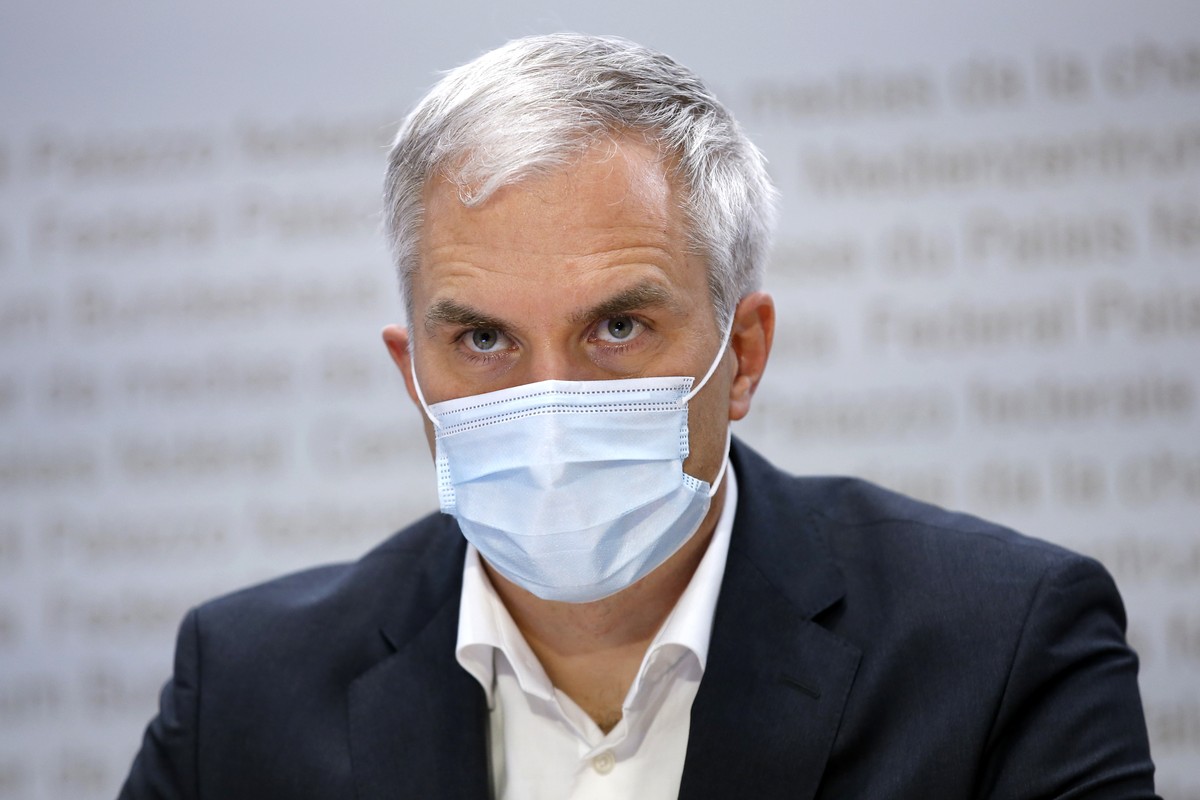 Martin Ackermann, Praesident National COVID-19 Science Task Force, waehrend einer Medienkonferenz zur aktuellen Situation des Coronavirus, am Dienstag, 24. November 2020 in Bern. (KEYSTONE/Peter Klaun ...