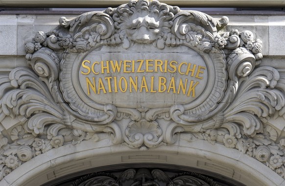 epa10526132 The facade of the Swiss National Bank (SNB) at the Federal square (Bundesplatz) in Bern, Switzerland, 16 March 2023. Credit Suisse is borrowing up to 50 billion francs (50.8 billion euros) ...