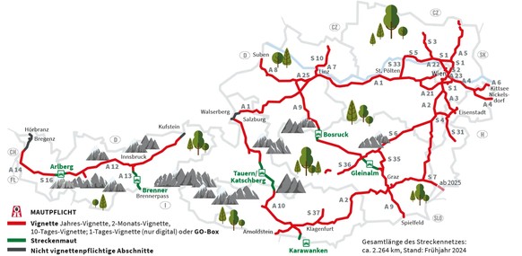 Streckenmaut Österreich karte