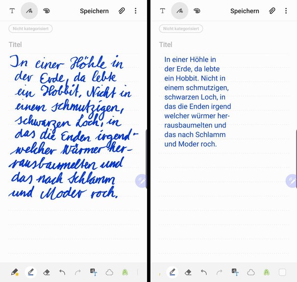 Text konvertieren Samsung Note 10 Plus