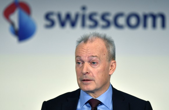 Urs Schaeppi, CEO Swisscom an der Bilanzmedienkonferenz zum Jahresabschluss 2018 in Zuerich am Donnerstag, 7. Februar 2019. (KEYSTONE/Walter Bieri)