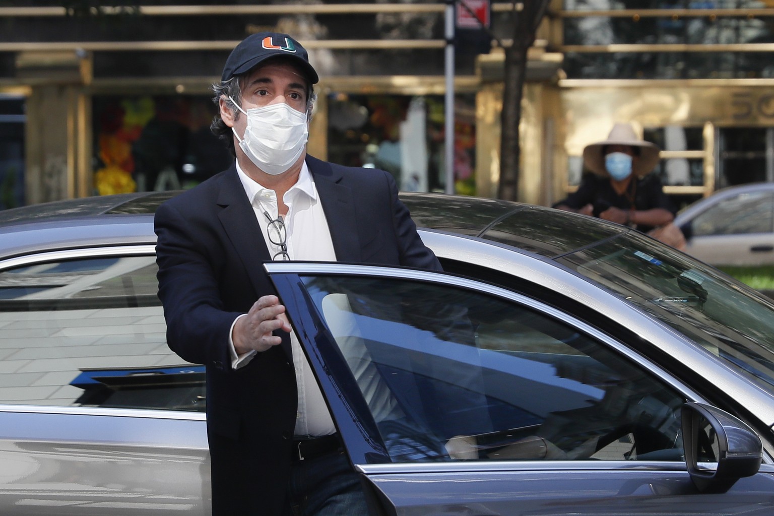 FILE - Michael Cohen arrives at his New York City apartment in this May 21, 2020 file photo. President Donald Trump&#039;s longtime personal lawyer and fixer was released federal prison and was expect ...