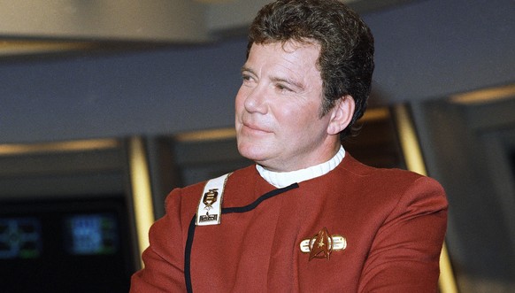 FILE - In this 1988 file photo, William Shatner, who portrays Capt. James T. Kirk, attends a photo opportunity for the film &quot;Star Trek V: The Final Frontier.&quot; Star Trek