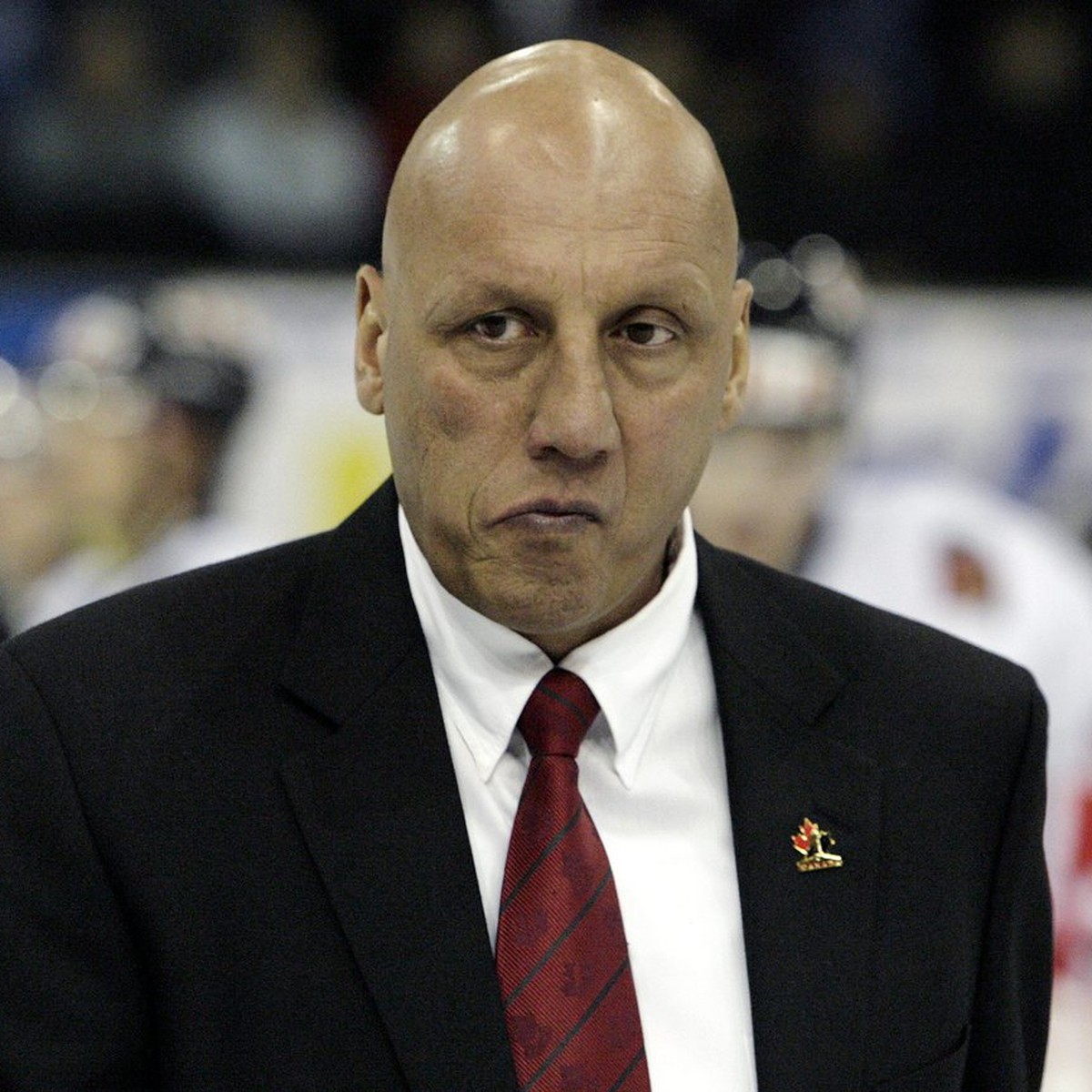 Team Canada's coach Jim Koleff reacts after losing his game against Khimik at the 80th Spengler Cup ice hockey tournament, in Davos, Switzerland, Friday, December 29, 2006. (KEYSTONE/Salvatore Di ...