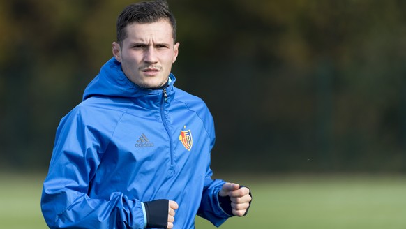 Taulant Xhaka of Switzerland&#039;s FC Basel 1893 during a training session in the St. Jakob-Park training area in Basel, Switzerland, on Monday, October 31, 2016. Switzerland&#039;s FC Basel 1893 is  ...