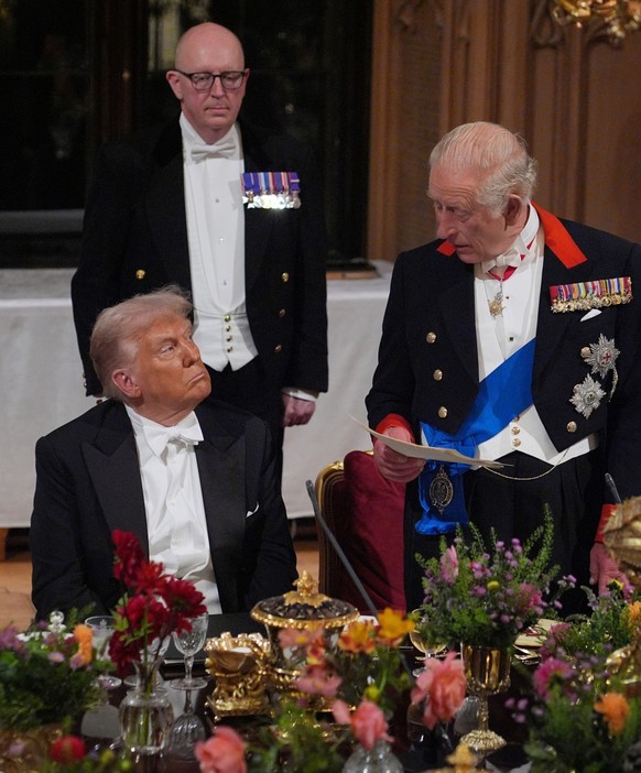 König Charles betont Ukraine-Unterstützung bei Staatsbankett mit US-Präsident Donald Trump