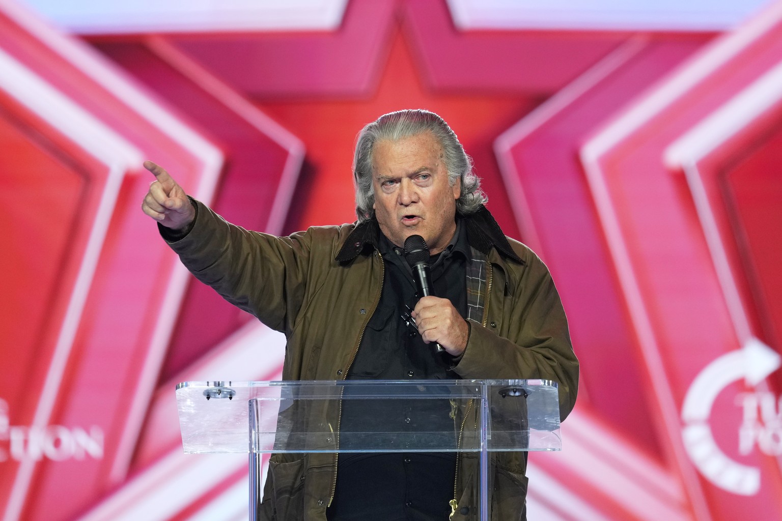 Steve Bannon speaks during Turning Point USA's AmericaFest 2025, Friday, Dec. 19, 2025, in Phoenix. (AP Photo/Ross D. Franklin)
Arizona Turning Point Conference