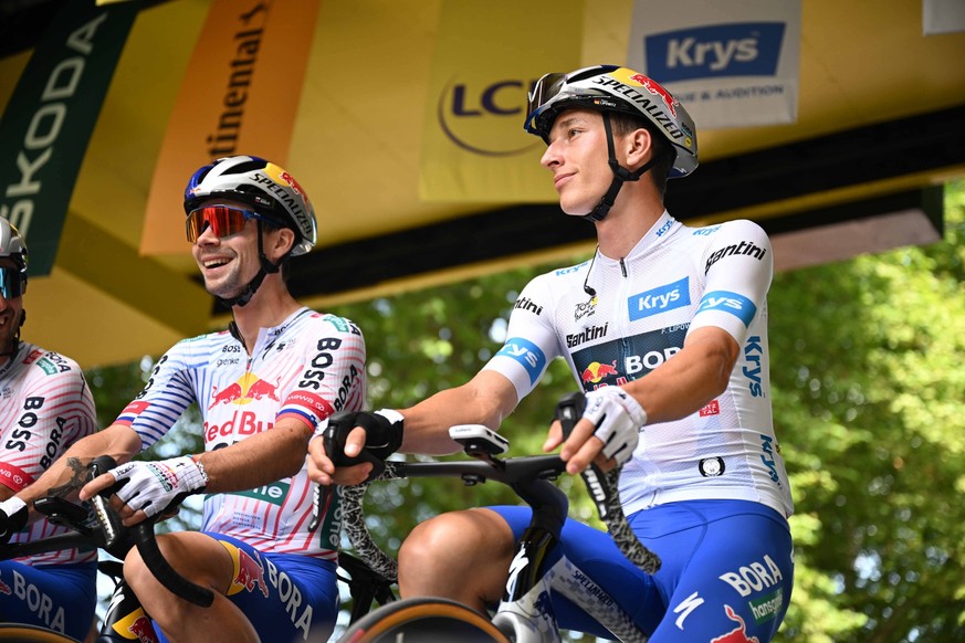 26-07-2025 Tour De France Tappa 20 Nantua - Pontarlier 2025, Red Bull - Bora Hansgrohe Lipowitz, Florian Roglic, Primoz Nantua PUBLICATIONxNOTxINxITAxFRAxNED