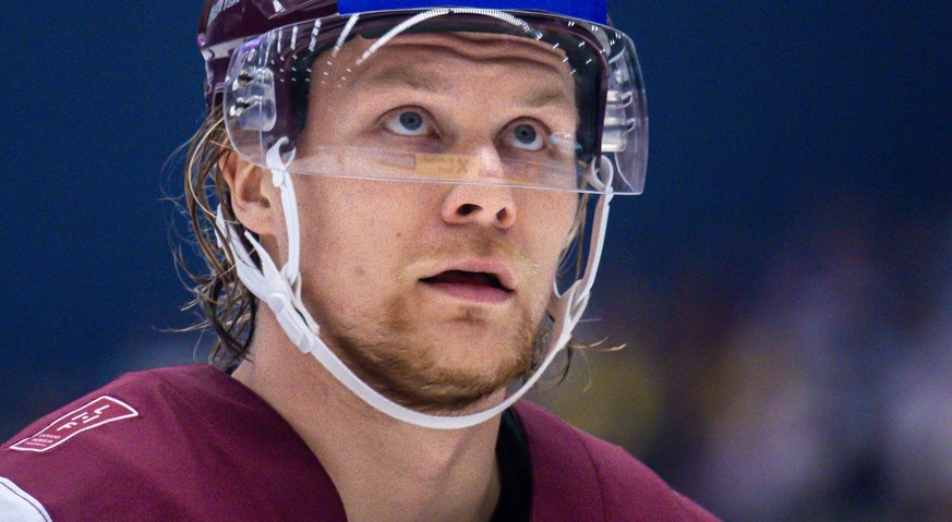 240519 Rodrigo Abols of Latvia during the 2024 IIHF Ice hockey, Eishockey World Championship, WM, Weltmeisterschaft group stage game between Slovakia and Latvia on May 19, 2024 in Ostrava. Photo: Maxi ...