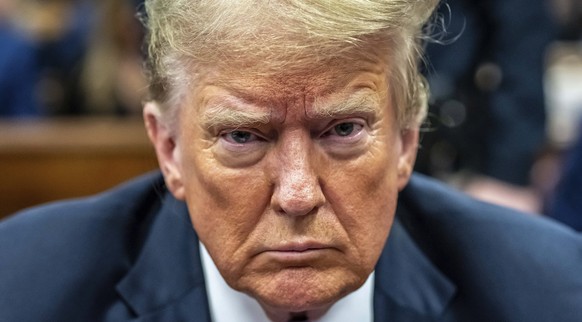 Former President Donald Trump appears at Manhattan criminal court during jury deliberations in his criminal hush money trial in New York, Thursday, May 30, 2024. (Mark Peterson/Pool Photo via AP)