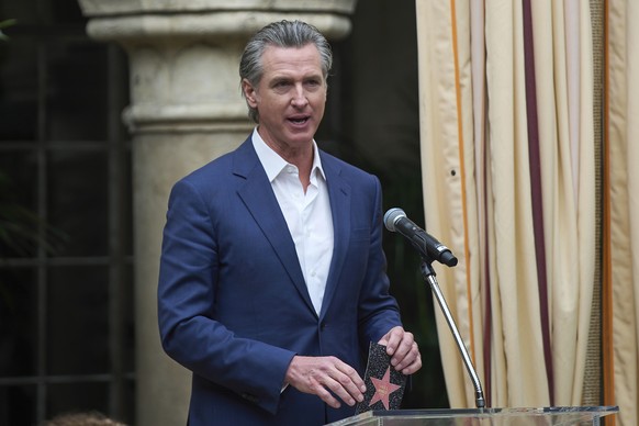 California Gov. Gavin Newsom announces &quot;Vogue World: Hollywood,&quot; a fashion event scheduled for October 2025, at a news conference at Chateau Marmont in Los Angeles, Wednesday, March 26, 2025 ...