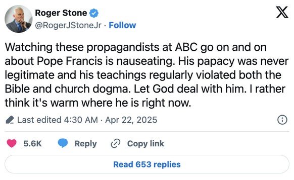 Roger Stone X post