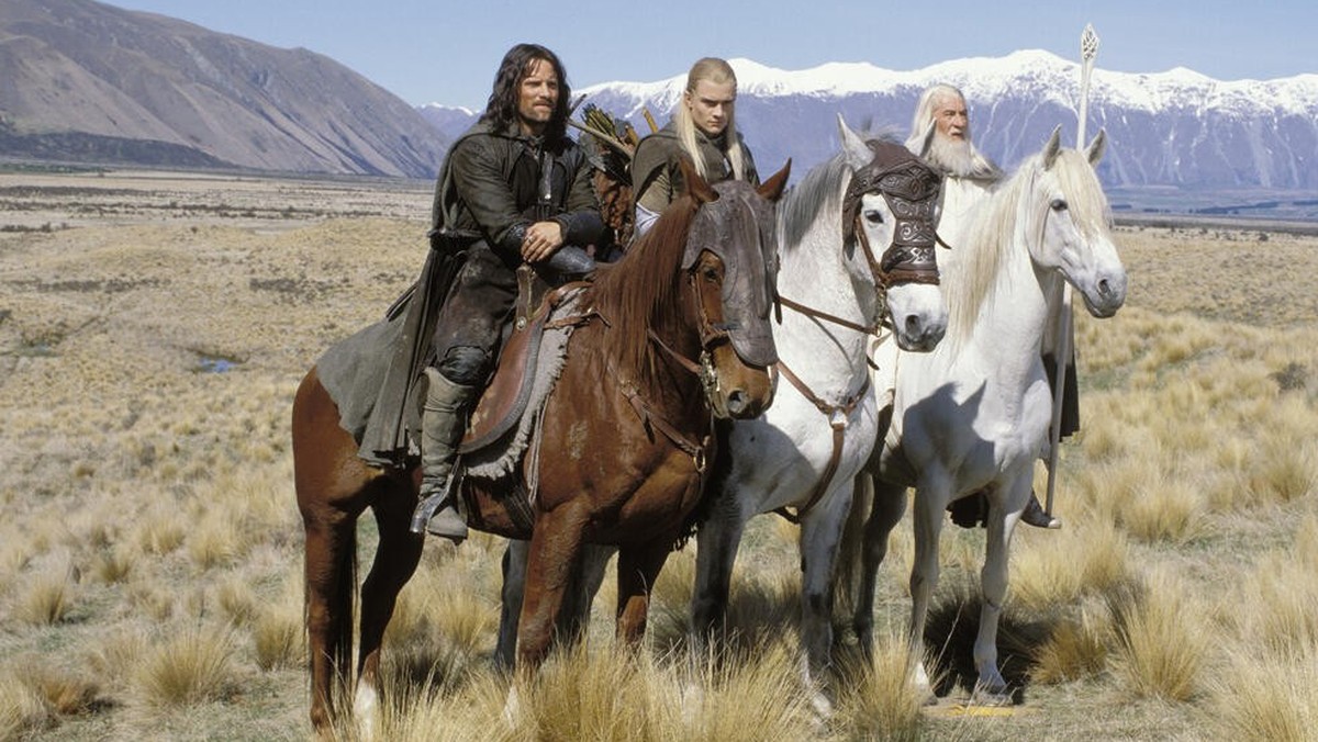 Der Herr der Ringe: Die zwei Türme mit Ian McKellen, Viggo Mortensen, Orlando Bloom und John Rhys-Davies