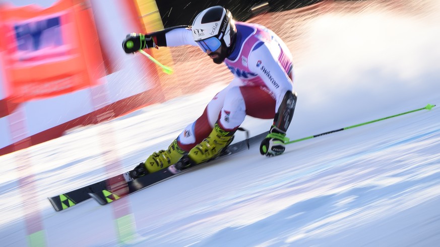Switzerland&#039;s Daniele Sette in action during the second run of the men&#039;s giant slalom race at the Alpine Skiing FIS Ski World Cup in Adelboden, Switzerland, Saturday, January 11, 2020. (KEYS ...