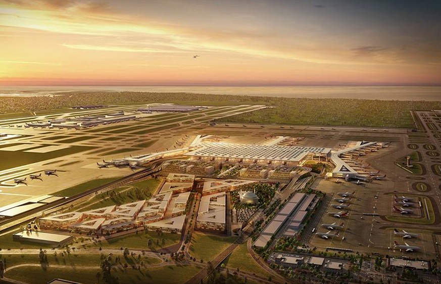 So soll der neue Flughafen in Istanbul in wenigen Wochen aussehen – eröffnet wird er bereits heute.&nbsp;