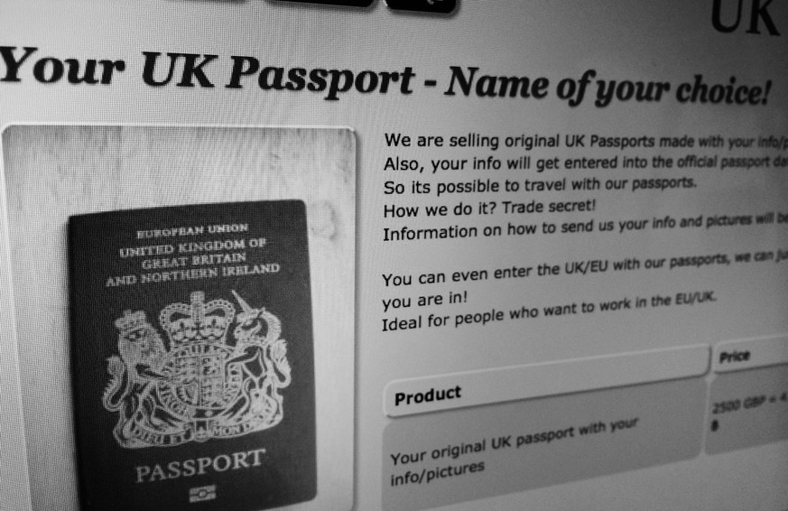 2500 britische Pfund soll dieser gefälschte britische Pass kosten.