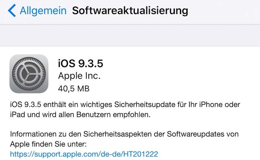iOS 9.3.5 soll verhindern, dass die entdeckte Spyware die schweren Sicherheitslücken ausnutzt.