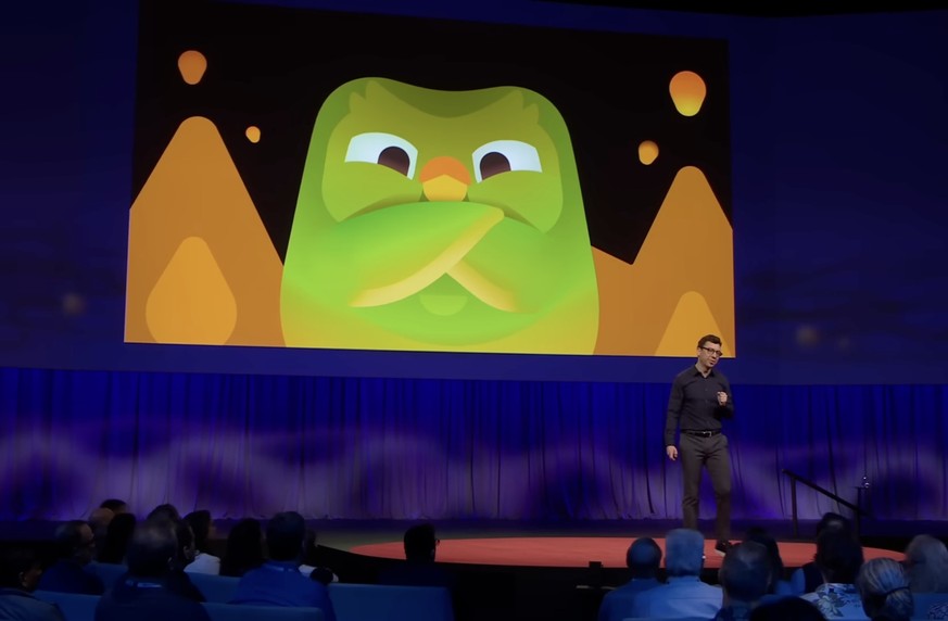 Duolingo-Geschäftsführer Louis von Ahn an einem TED-Talk.