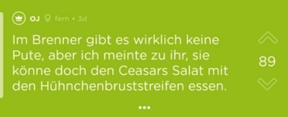 Jodler datet Vegetarierin – bei ihrer Bestellung verliert er die Lust auf mehr