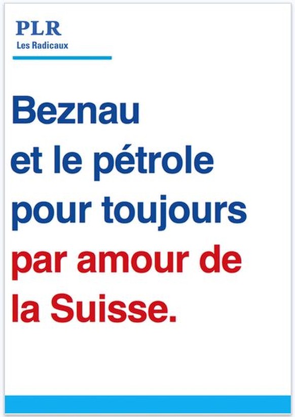 Auf Kosten der FDP: «Beznau und Erdöl für immer – aus Liebe zur Schweiz.»