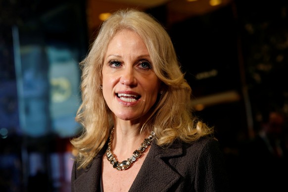 Kellyanne Conway, campaign manager and senior advisor to the Trump Presidential Transition Team, speaks to the media at Trump Tower in New York, U.S. November 16, 2016. REUTERS/Shannon Stapleton