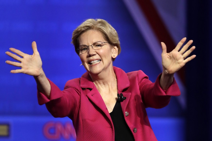 In this Oct. 10, 2019, photo, Democratic presidential candidate Sen. Elizabeth Warren, D-Mass., speaks during the Power of our Pride Town Hall in Los Angeles. (AP Photo/Marcio Jose Sanchez)
Elizabeth  ...