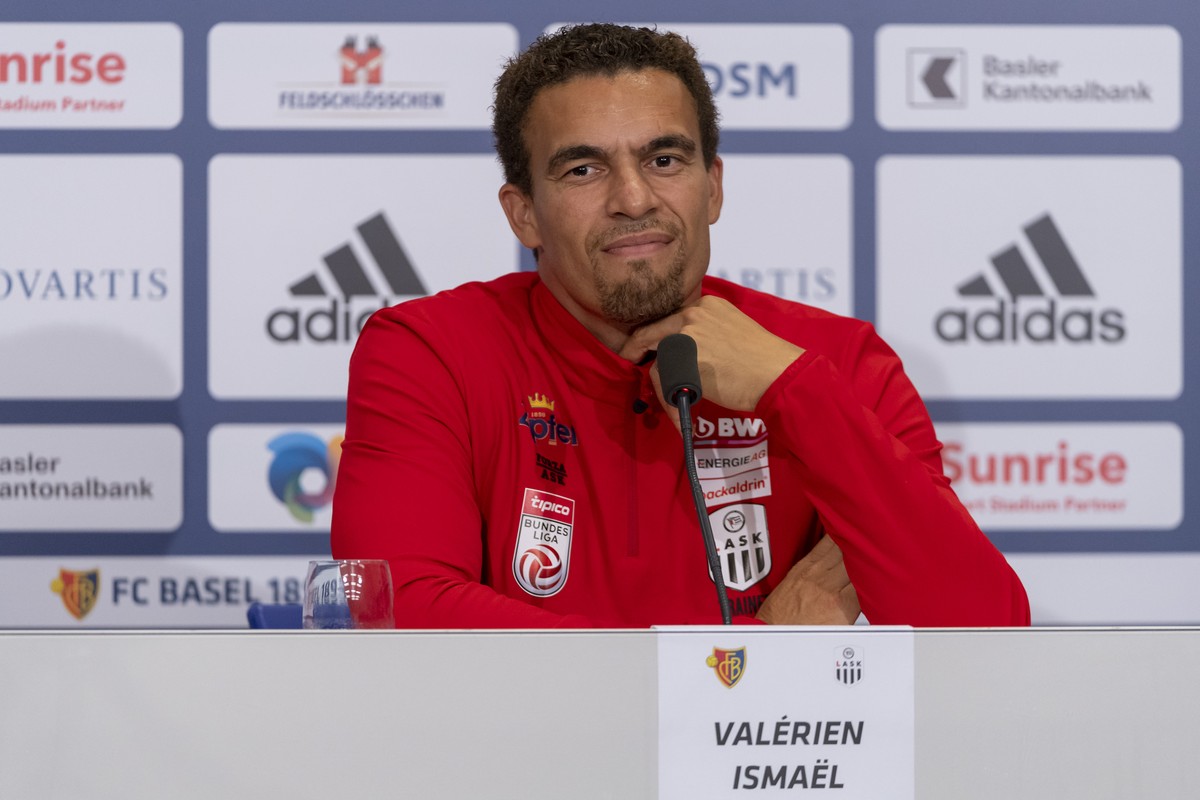 LASK's head coach Valerien Ismael speaks during a press conference the day before the UEFA Champions League third qualifying round first leg match between Switzerland's FC Basel 1893 and Aus ...
