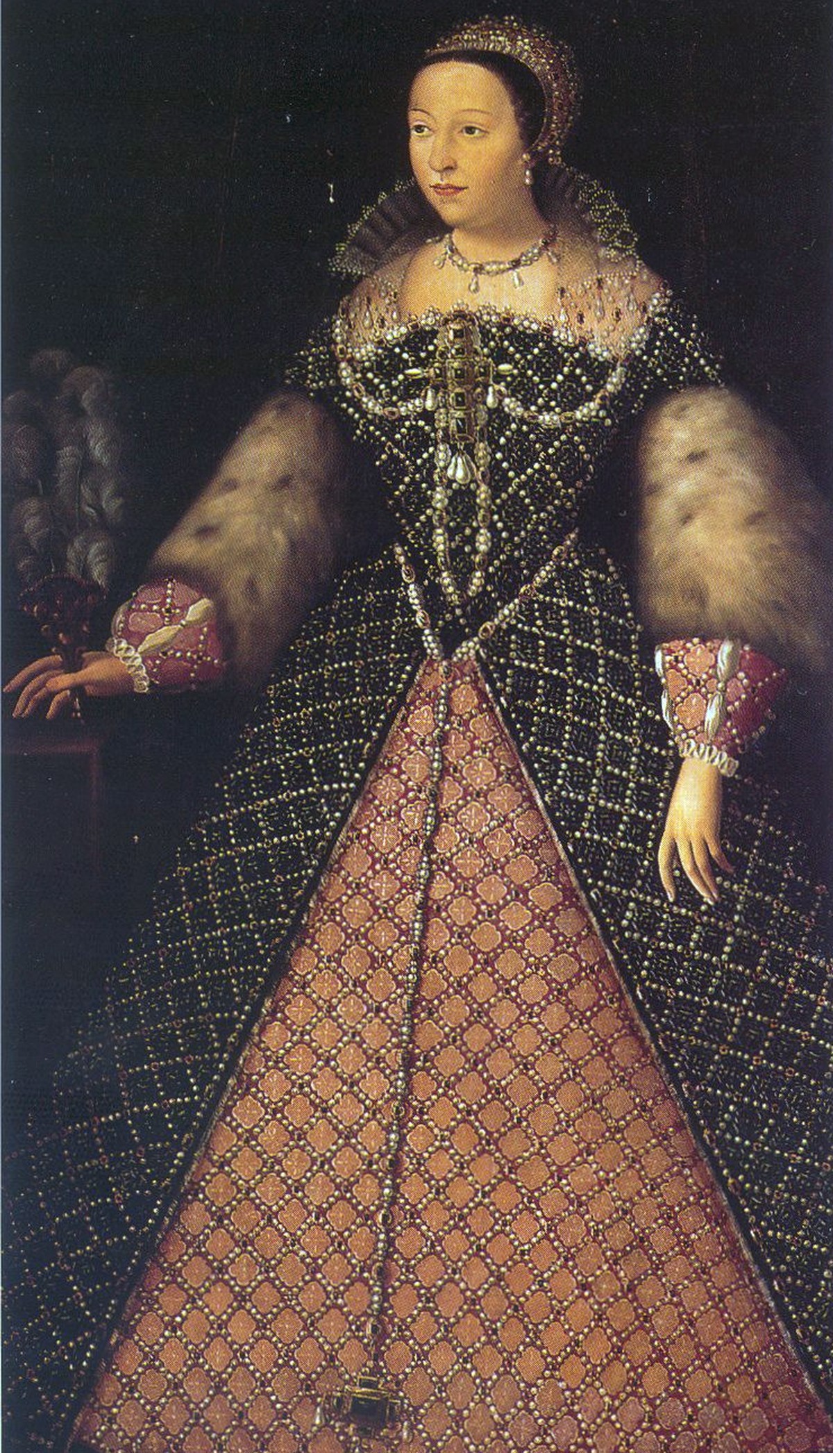 Caterina de’ Medici als Königin, Kopie eines in den Uffizien in Florenz befindlichen Originals von etwa 1548 (Schloss Chaumont, Orléanais)