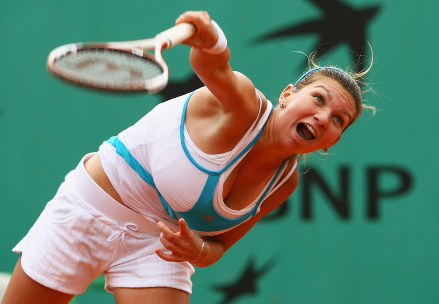 Simona Halep im Final des Junorinnen-Turniers von Roland Garros 2008.