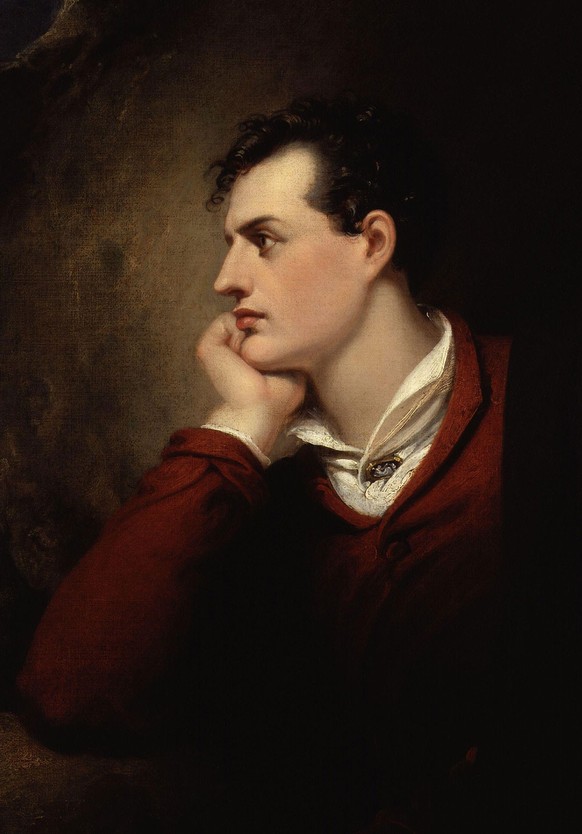 Lord Byron auf einem Gemälde von Thomas Phillips, 1813.
https://commons.wikimedia.org/wiki/File:Byron_1813_by_Phillips.jpg