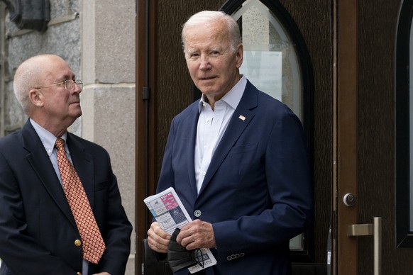 President Joe Biden leaves St. Edmund Roman Catholic Church in Rehoboth Beach, Del., Saturday, July 9, 2022. (AP Photo/Andrew Harnik)
Joe Biden