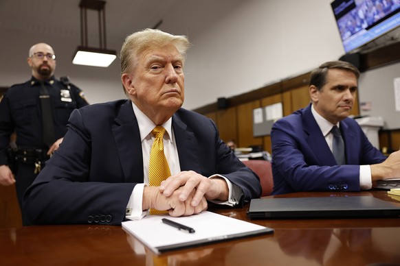 FILE - Former President Donald Trump sits in the courtroom for his trial at the Manhattan criminal court, Tuesday, May 21, 2024, in New York. As Trump attacked the U.S. criminal justice system followi ...