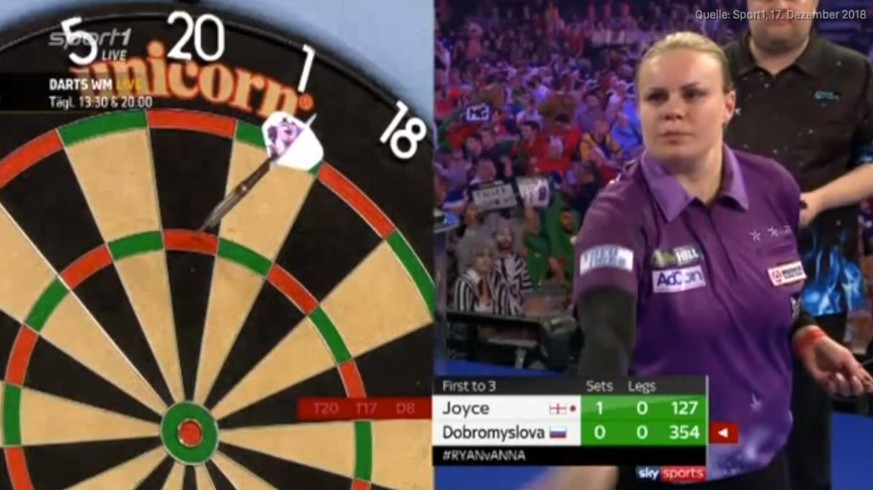 Anastasia Dobromyslova unterlag an der Darts-WM im Spiel deutlich gegen Ryan Joyce.