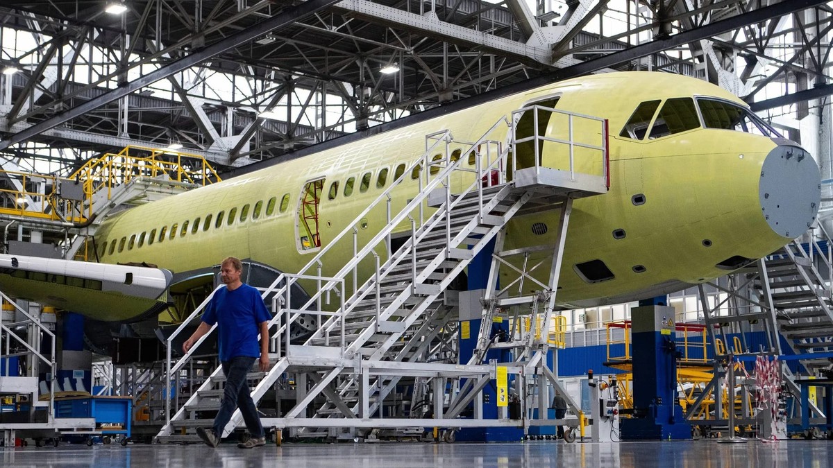 Hangar de fabrication de l'avion russe MS-21 (photo symbolique): la Russie espère devenir indépendante d'Airbus et de Boeing grâce à cet avion.