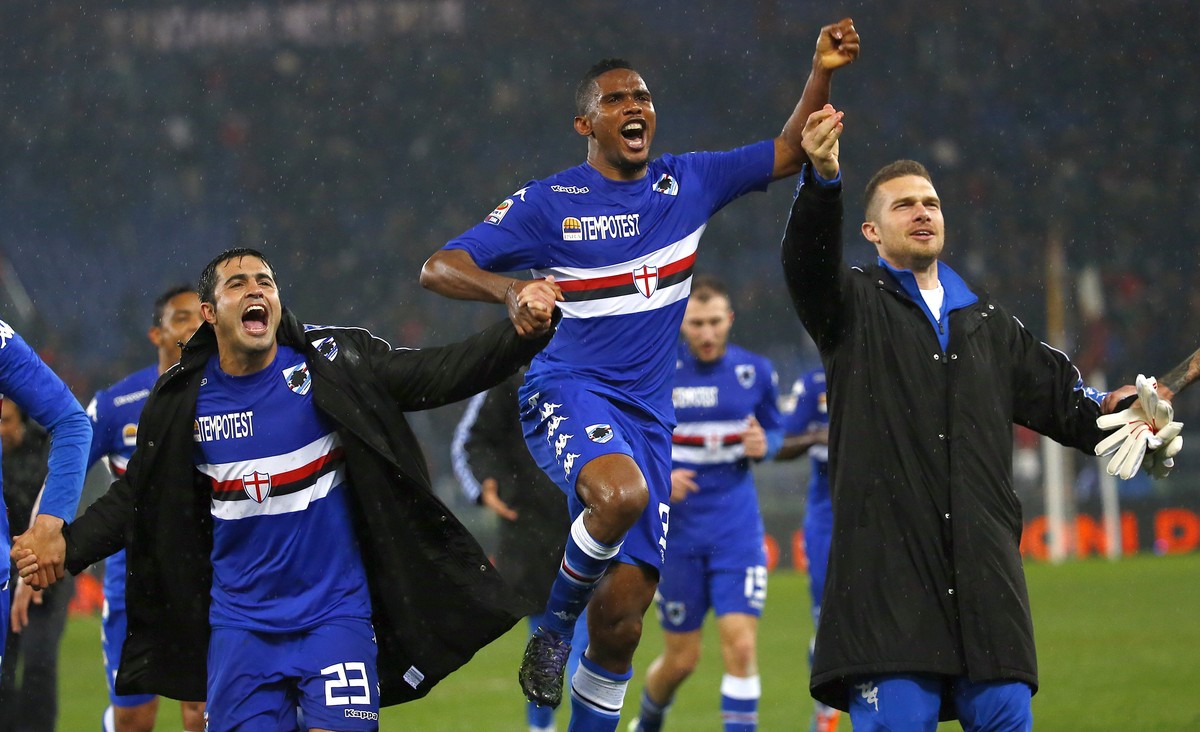 Eto'o kommt mit Sampdoria zu einem Dreier bei der AS Roma.