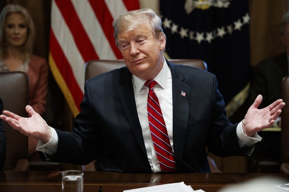 President Donald Trump speaks during a cabinet meeting at the White House, Tuesday, Feb. 12, 2019, in Washington. (AP Photo/ Evan Vucci)