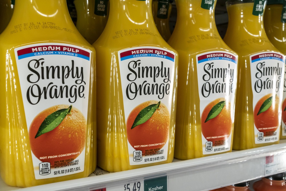 Orange Juice prices to rise Bottles of Simply Orange orange juice are seen in a supermarket refrigerator case in New York on Thursday, May 30, 2024. Orange juice prices are expected to jump due to ext ...