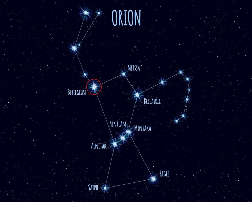 Betelgeuse ist der Schulterstern des Orion.