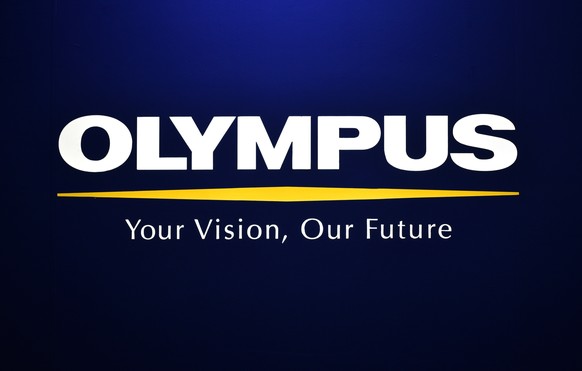 epa08508289 (FILE) The Olympus logo is seen during the CP+ Camera and Photo Imaging Show 2017 in Yokohama, near Tokyo, Japan, 23 February 2017 (reissued 25 June 2020). According to media reports, Olym ...
