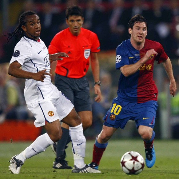 Bildnummer: 09291784 Datum: 27.05.2009 Copyright: imago/Colorsport
Left to Right Manchester United s player Anderson Referee Massimo Busacca ( Sui ) Barcelona s Lionel Messi. UEFA Champions League Fi ...