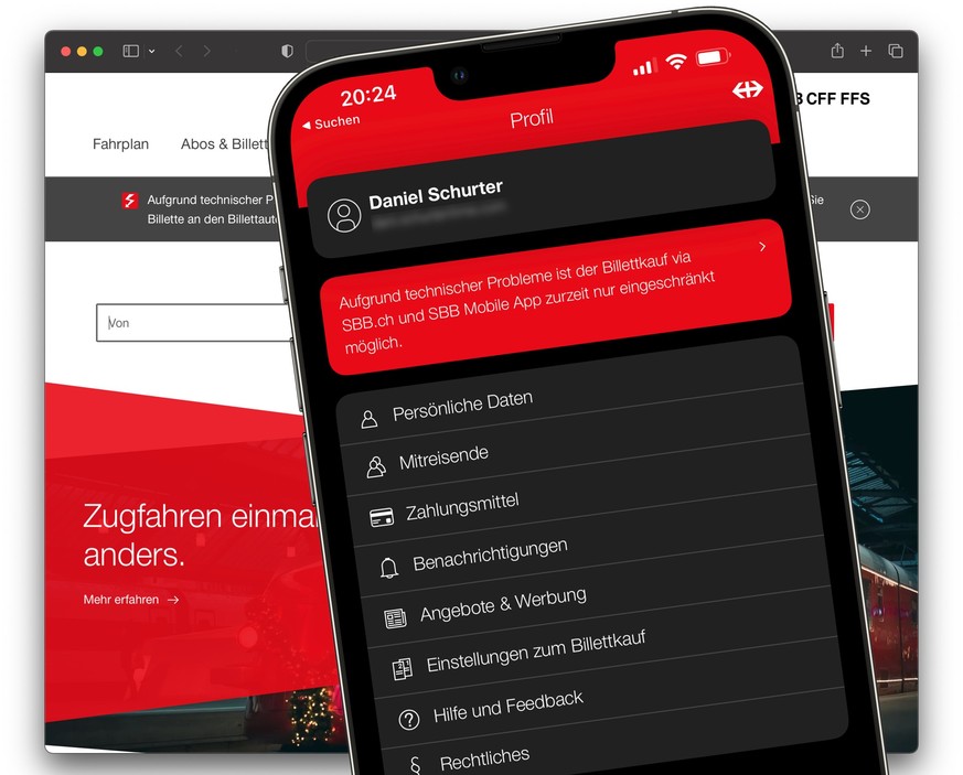 Wegen IT-Störungen bei den SBB fiel der Online-Ticketkauf aus.