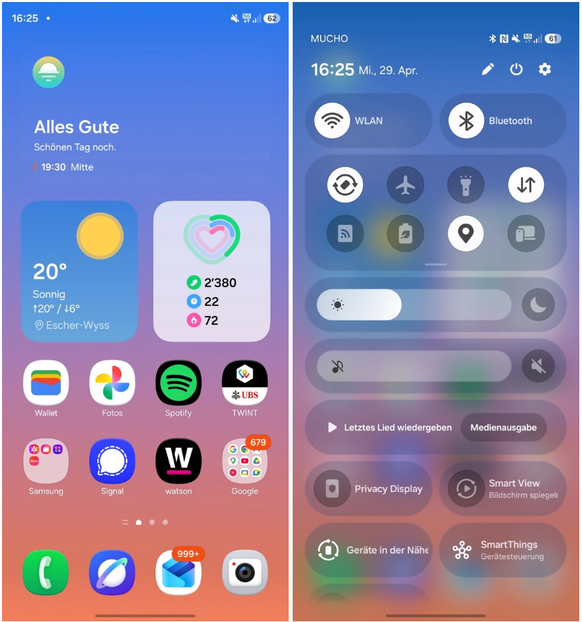 Die Benutzeroberfläche bleibt mit One UI 8.5 weitgehend unverändert.