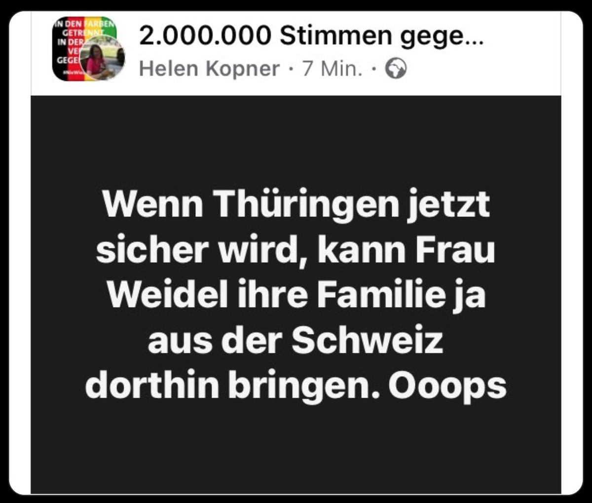Tweet zu Alice Weidel AfD