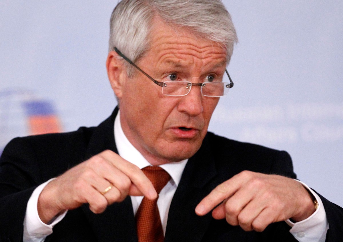 FILE -Council of Europe Secretary-General Thorbjorn Jagland speaks at the Russian International Affairs Council in Moscow on March 23, 2012. (AP Photo/Mikhail Metzel, File)
Thorbjorn Jagland