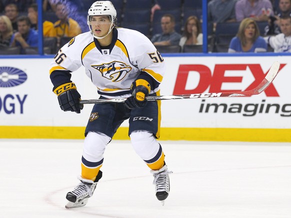 Tampa, 22.09.2015 - Eishockey NHL Pre-Season, Tampa Bay Lightning - Nashville Predators, Kevin Fiala (Nashville) - Foto: Mark LoMoglio/Icon Sportswire (EQ Images) SWITZERLAND ONLY