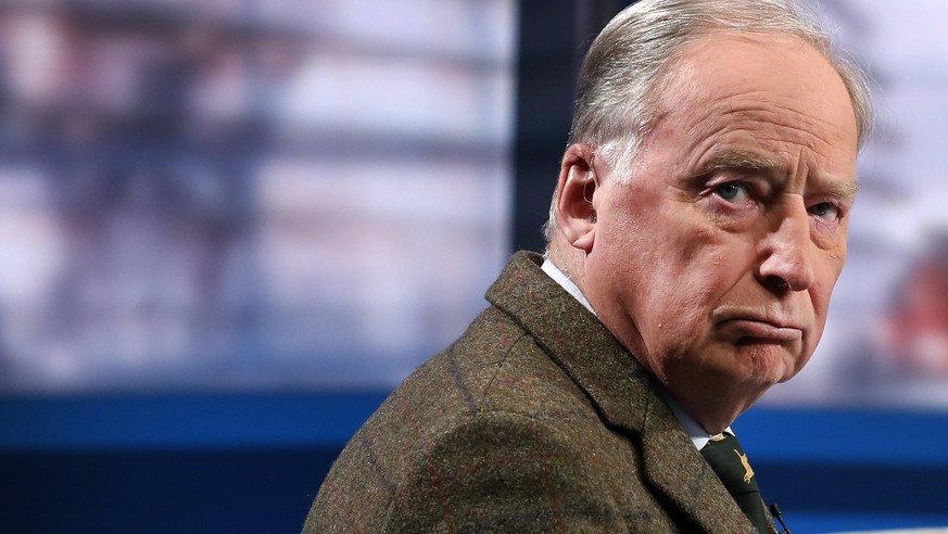 epa06218309 The top candidate of the Alternative for Germany (AfD), Alexander Gauland at the beginning of the tv duel 'Elections 2017 - The Final Round' with representants of all the main po ...